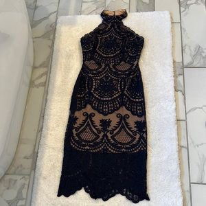 Lulus size extra small navy lace high neck dress